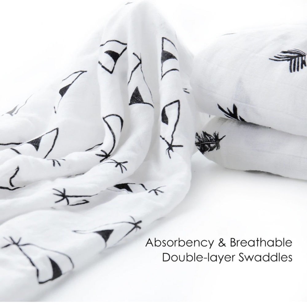 Set of 2 Upsimples MUSLIN Swaddle Bamboo Soft Newborn-Toddler Blankets TeePee